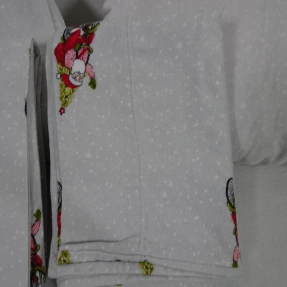 Threshold Flannel Christmas Sheets 4 pc Set King Santa on Bike Soft Warm Holiday - Picture 8 of 9